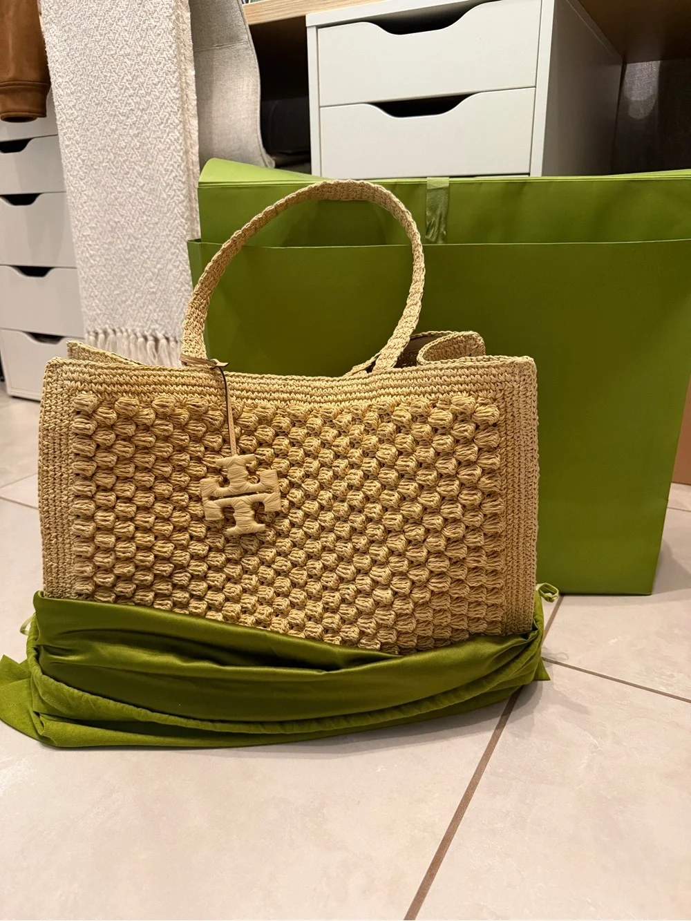 Tory Burch Natural Woven Straw Tote